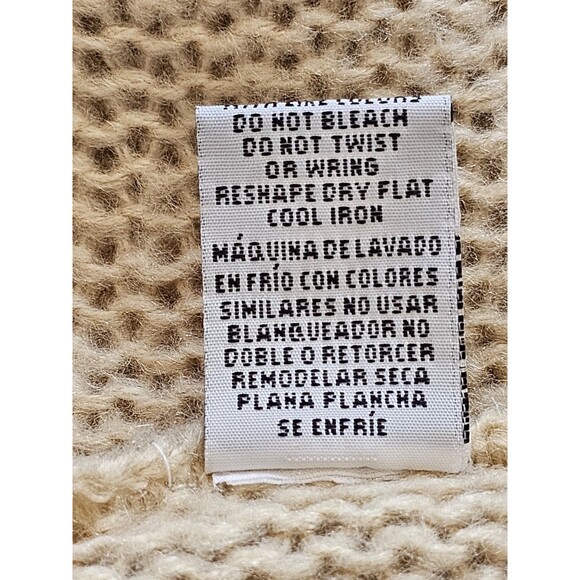 Christine Gerard Textured Knit Sweater Womens Size Medium Beige Long Sleeve - Picture 7 of 7